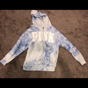 PINK Tie Dye zipped hoodie